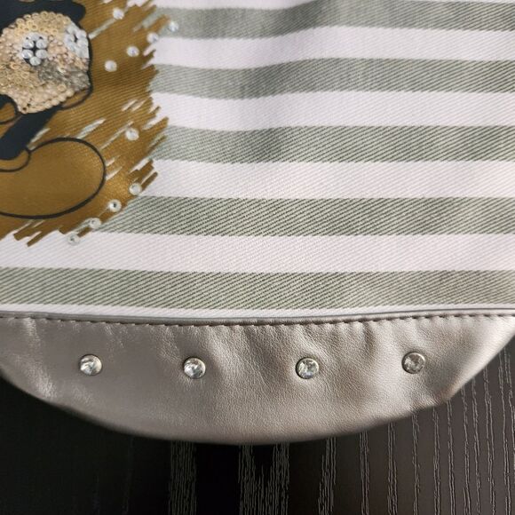 NWOT Disney Mickey Mouse Embellished Bucket Bag Rope Handle Open Top - Picture 5 of 7